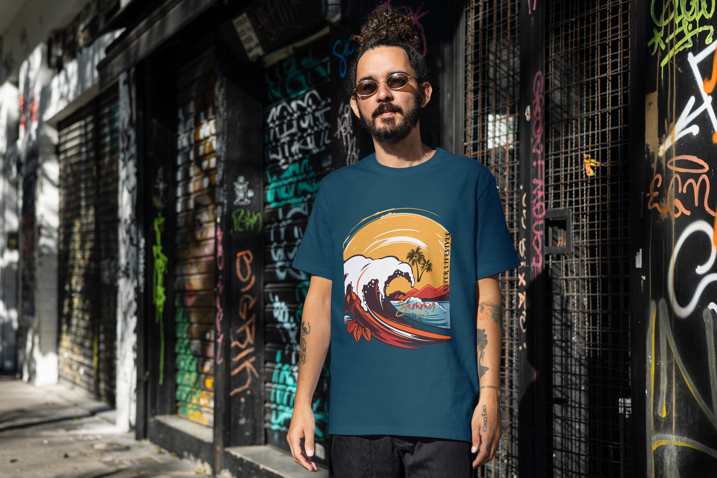 “OCEAN RUSH” Oversized Graphic Tee – ASTER STORE Exclusive