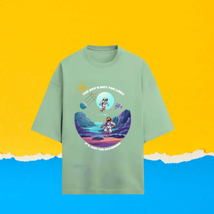 “The Sky Is Not The Limit” – Terry Oversized Unisex Graphic Tee