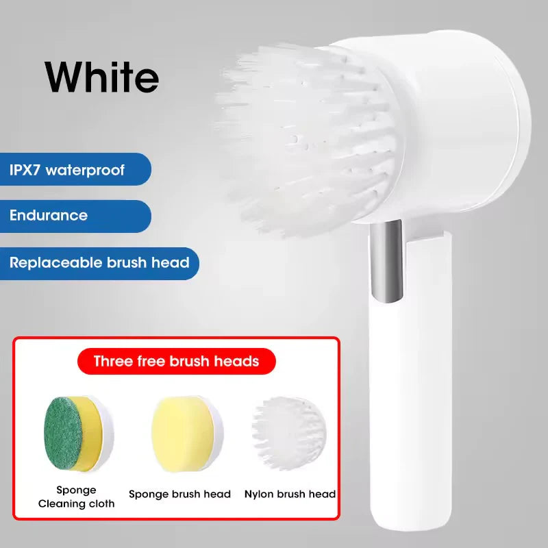 ✨ 5-in-1 Electric Spin Scrubber | Powerful Cordless Cleaning Brush for Bathroom, Kitchen & More!