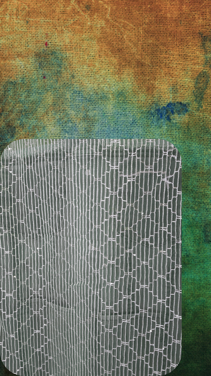 💙🌿 Azure Bloom – Light Blue Denim Jacket with Green Net Embroidery