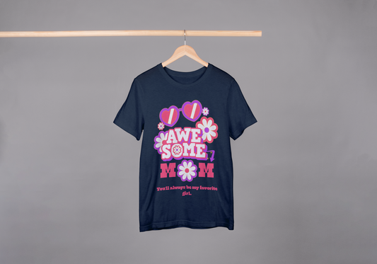 AWESOME MOM | Retro Floral Oversized Unisex Tee – Mother's Day Limited Edition by ASTER