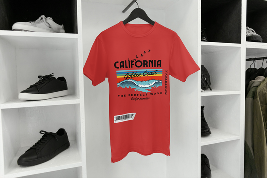 “CALIFORNIA GOLDEN COAST” Oversized Graphic Tee for Women – ASTER STORE Exclusive