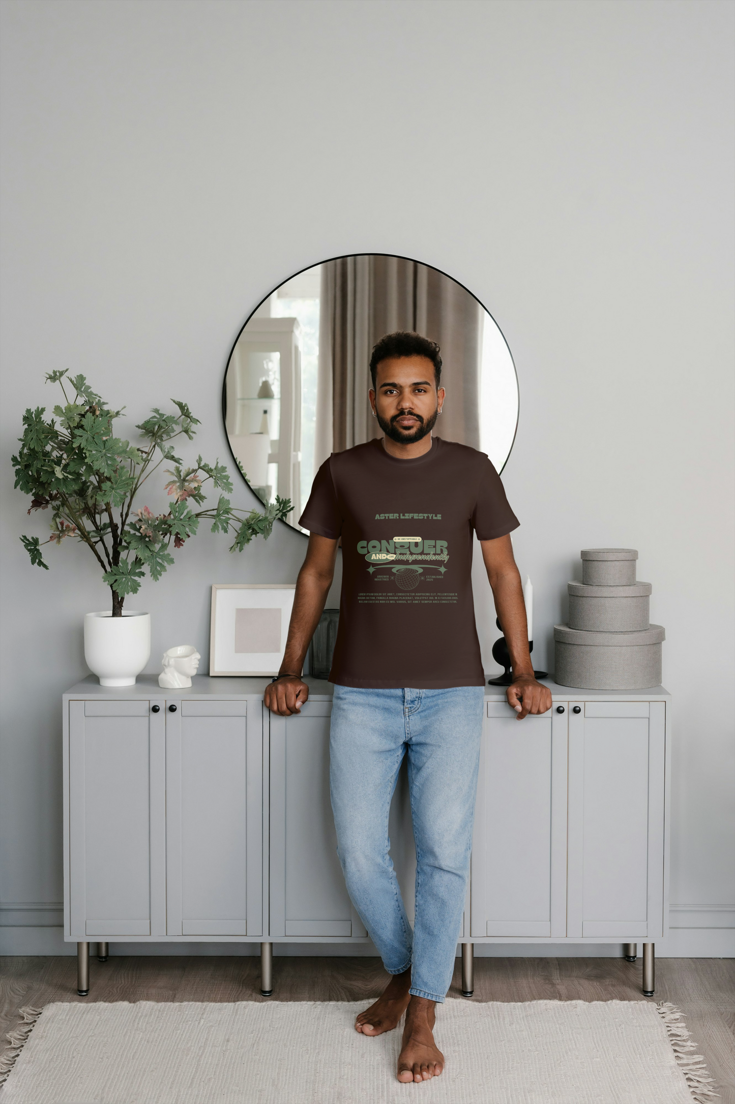 "Conquer Independently" Regular Fit Graphic T-Shirt by ASTER STORE – Power Your Style