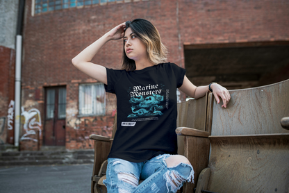 "Marine Monsters Premium Graphic Tee – Women's Edition by ASTER STORE"