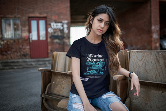 "Marine Monsters Premium Graphic Tee – Women's Edition by ASTER STORE"
