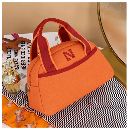 Canvas Makeup Bag with Partitioned Storage