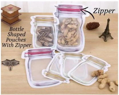 Jar Pouch for Food Storage , Ziplock Bags Reusable Airtight Seal Storage Bags Plastic Storage Pouch  (Pack of 3)