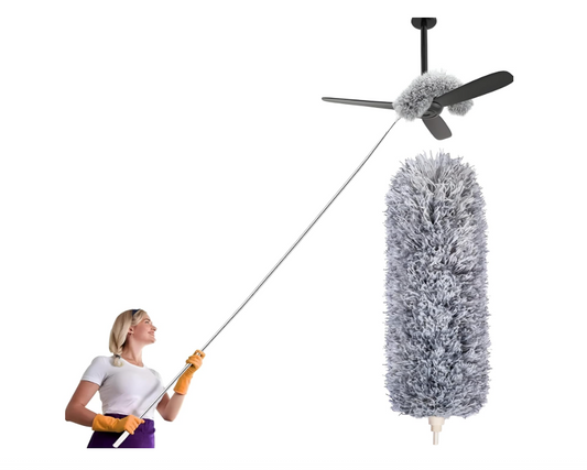 Fan Cleaner Brush Microfiber Foldable Duster Cleaning Mop with Long Rod for Car Home Office Fan Ceiling Flexible Feather Dusting (Pack of 1,