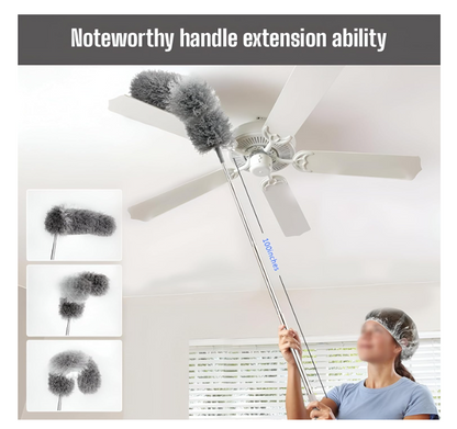 Fan Cleaner Brush Microfiber Foldable Duster Cleaning Mop with Long Rod for Car Home Office Fan Ceiling Flexible Feather Dusting (Pack of 1,