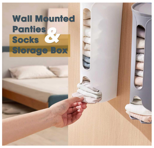 Wall Mounted Socks Panties Storage Box,Wall-Mounted Panties Organizer,Underwear Organizer,Punch Free Multifunctional Storage Box,Closet Organizer,for Storing Panty,Lingerie,Ties