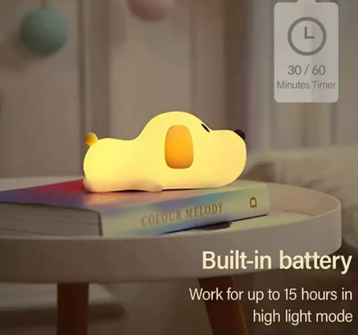 Cute Dog Puppy Silicon Night Lamp for Kids(17 cm, Multicolor3)