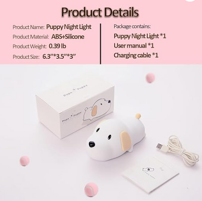 Cute Dog Puppy Silicon Night Lamp for Kids(17 cm, Multicolor3)