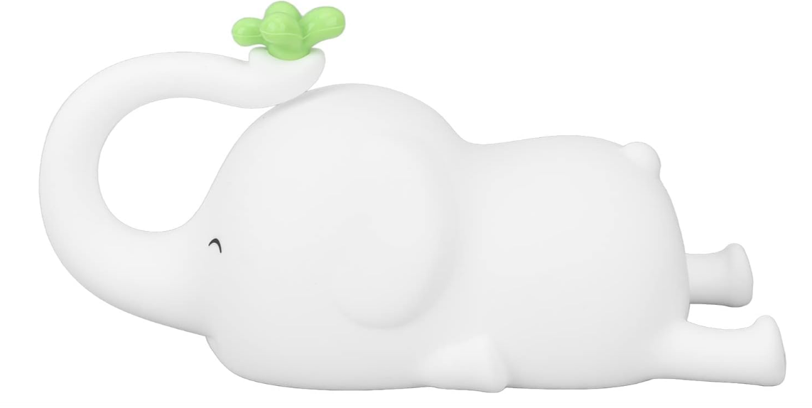 Elephant Night Lamp- Rechargeable Cute Lamp with 3-Level Brightness(Elephant, White)