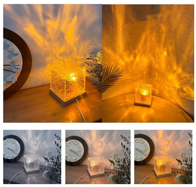 Dynamic Rotating Water  Ripple Night Light