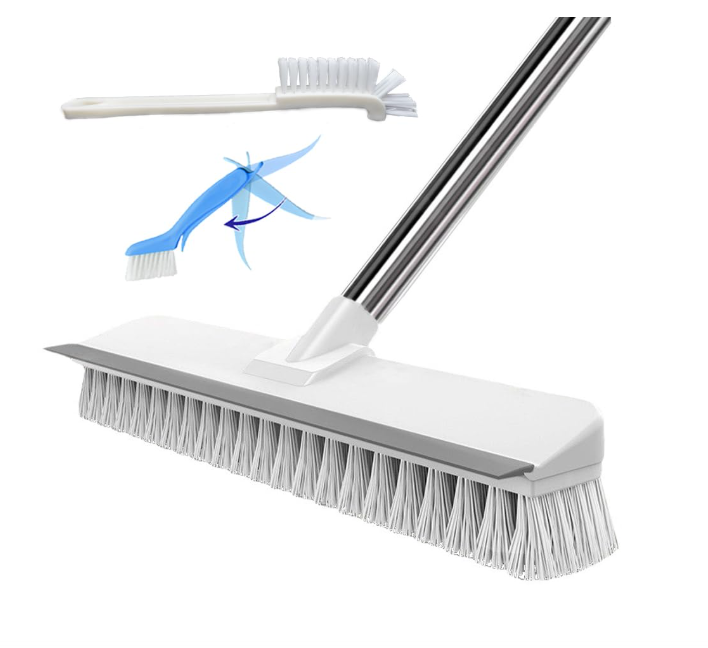 Long Handle Floor Scrub Brush, 2 in 1 Cleaning Brush Handle