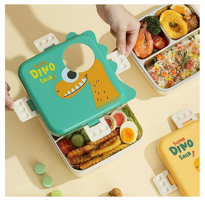 Multi Compartment Eye Design Stainless Steel Lunch Box with Spoon Cup
