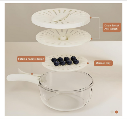 Multifunctional Fruit and Vegetable Washing Bowl, Draining Bowl Mixing Bowl with Colander