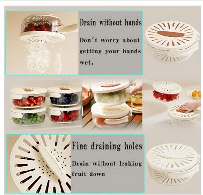 Multifunctional Fruit and Vegetable Washing Bowl, Draining Bowl Mixing Bowl with Colander