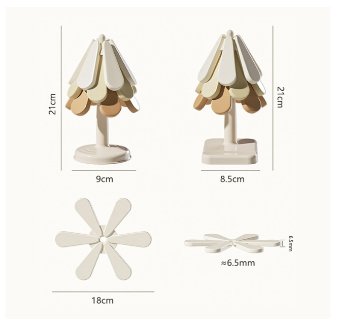 3X Folding Heat Insulation Pad Insulated Hot Pad for Pot Utensils Hot Dishes Round Base | 3 Silicone Trivet Mats 1 Stand