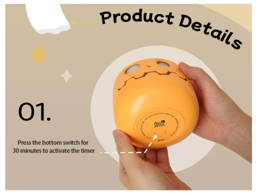 Halloween Pumpkin Night Lights with Smiling Face