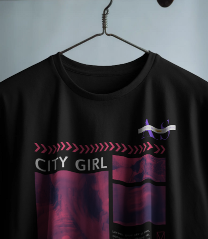 CITY GIRL – Tokyo Vibes Oversized Terry Tee for Women | ASTER STORE