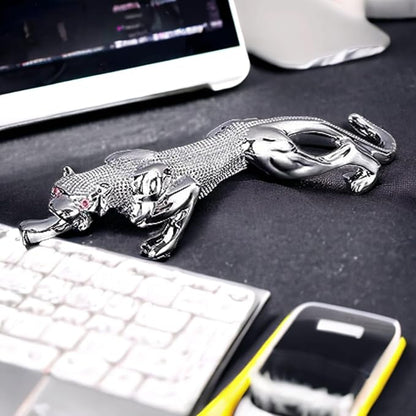 Modern Jaguar, Golden Panther Jaguar, Luxury Showpiece Animal Figurines Decorative Item for Home Dcor Living Room Bedroom Table Top Car Dashboard Decoration ( 18 cm x 4.5 cm)
