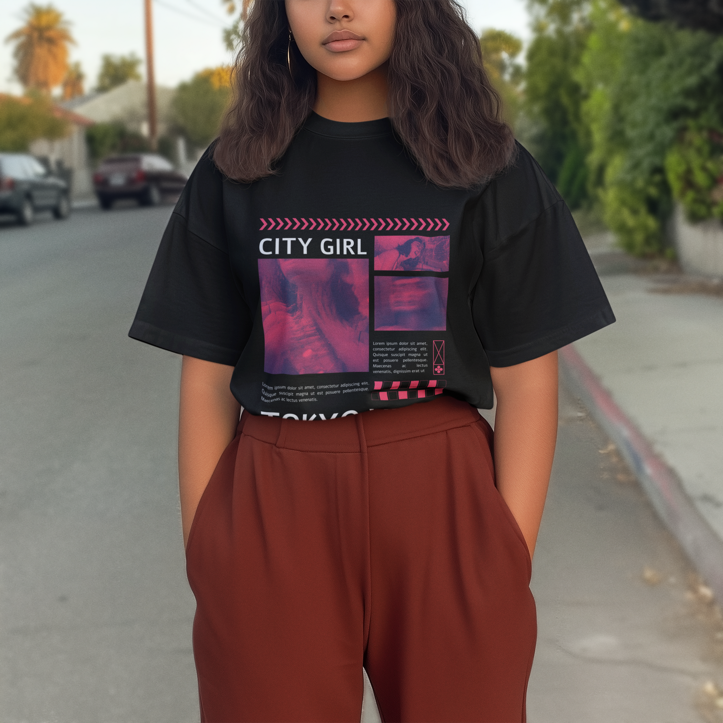 CITY GIRL – Tokyo Vibes Oversized Terry Tee for Women | ASTER STORE