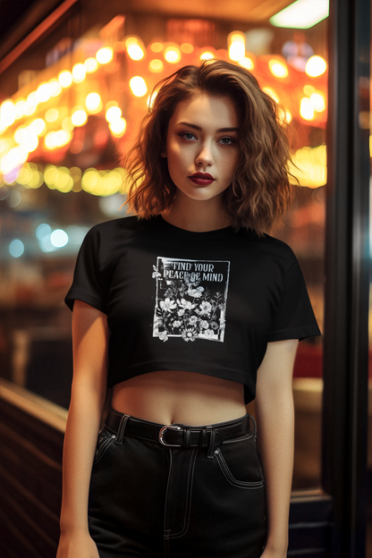 “Peace of Mind” Premium Graphic Crop Tee – ASTER Women’s Edit