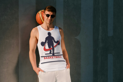 Men’s Sleeveless Basketball Graphic Tee – Athletic Fit, Ultra-Comfort Performance Wear