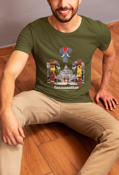 Cosmopolitan Heritage Regular Fit Tee – Olive Green | ASTER STORE