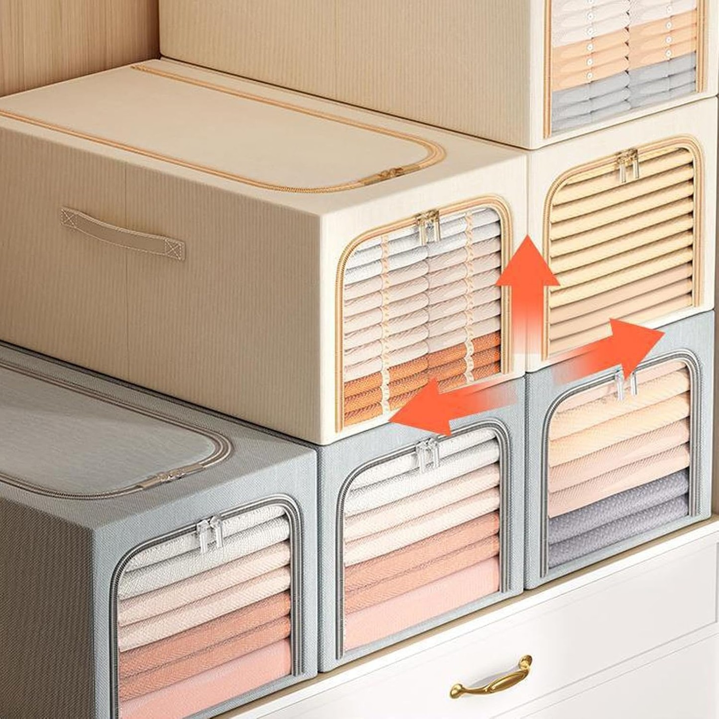 Alloy Steel 31L Foldable Steel Frame Clothes Organizer Storage Box