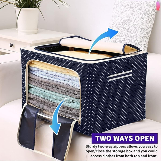 Storage Box| 55 ltr Wardrobe Organizer (Blue)