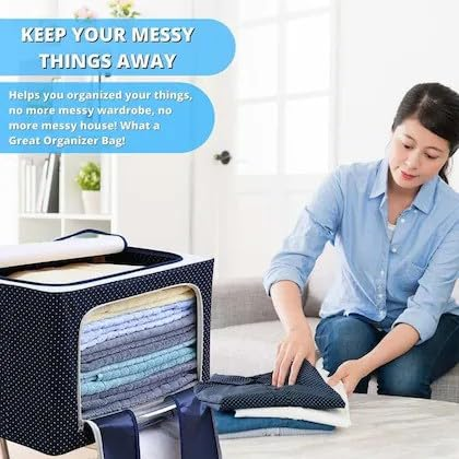 Storage Box| 55 ltr Wardrobe Organizer (Blue)