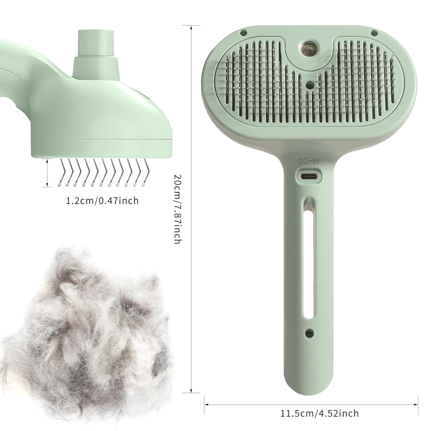 2 in 1 Spray Cat Brush for Shedding(GREEN)