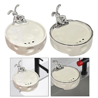 Soap Dish with Drainage Rabbit Decor Soap Saver for Shower Bath 1 Soap Dish