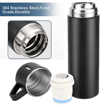 Gift Item Thermos Bottle Vacuum hot Flask with 2 Tea Coffee Cups Set