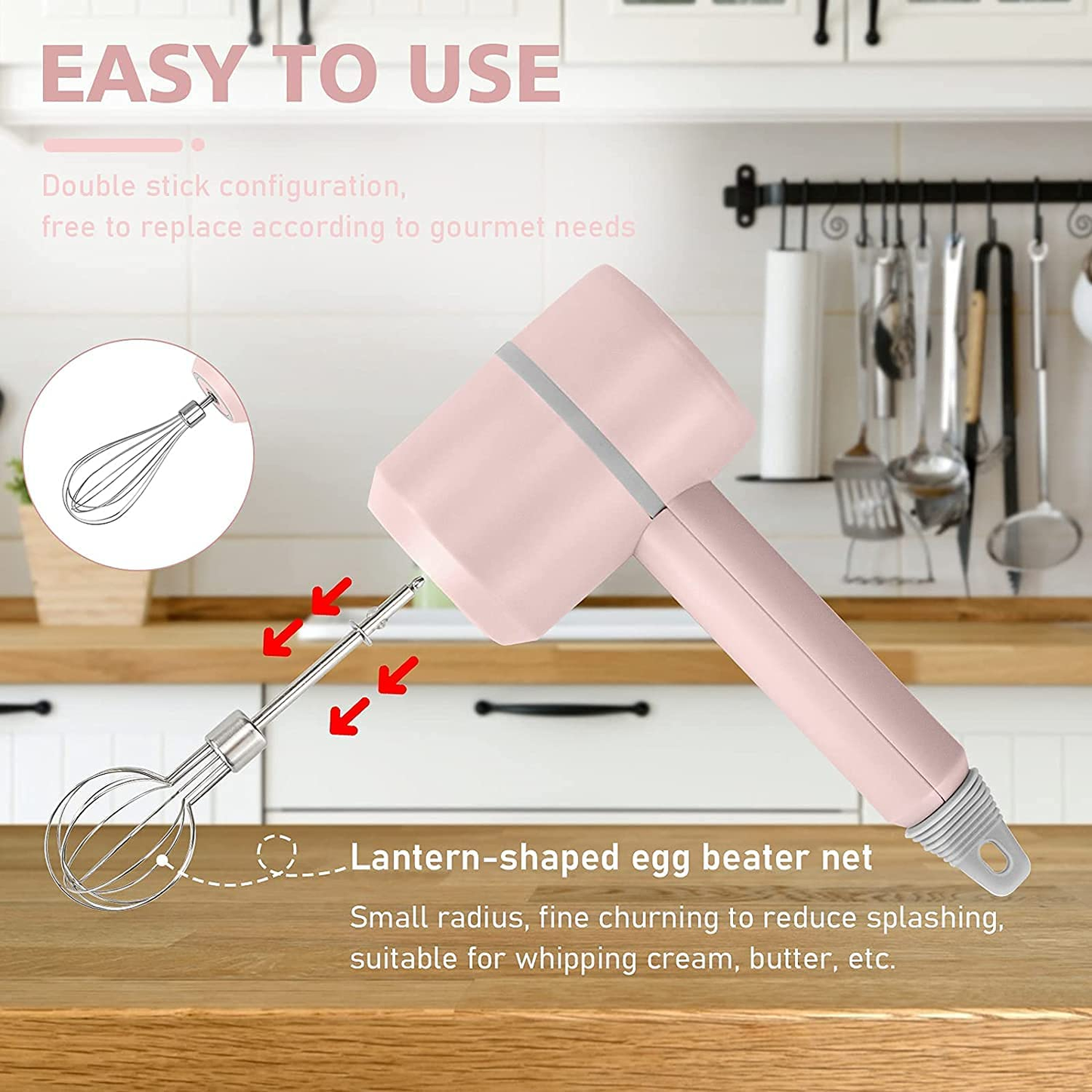 Hand Mixer Electric Whisk Wireless Portable Hand Whisk