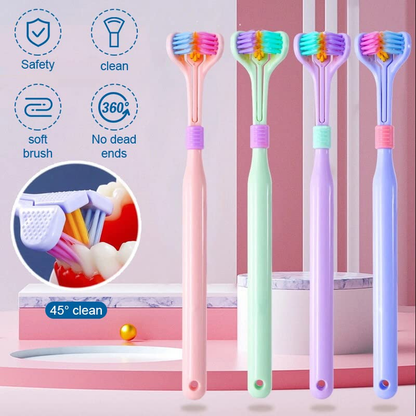 3-Sided Triple Angle Toothhugger Training Toothbrush – Ultra Soft, Multicolor