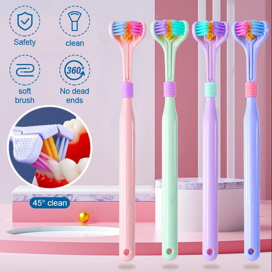 3-Sided Triple Angle Toothhugger Training Toothbrush – Ultra Soft, Multicolor