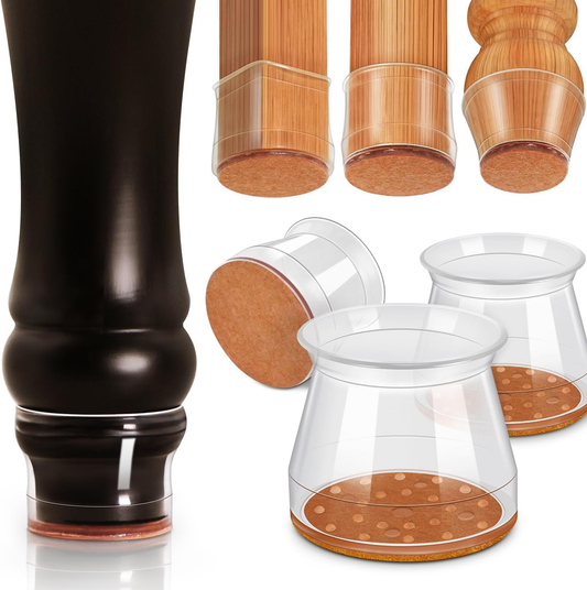 12 Pcs Silicone Chair Leg Floor Protectors (Clear, Large)