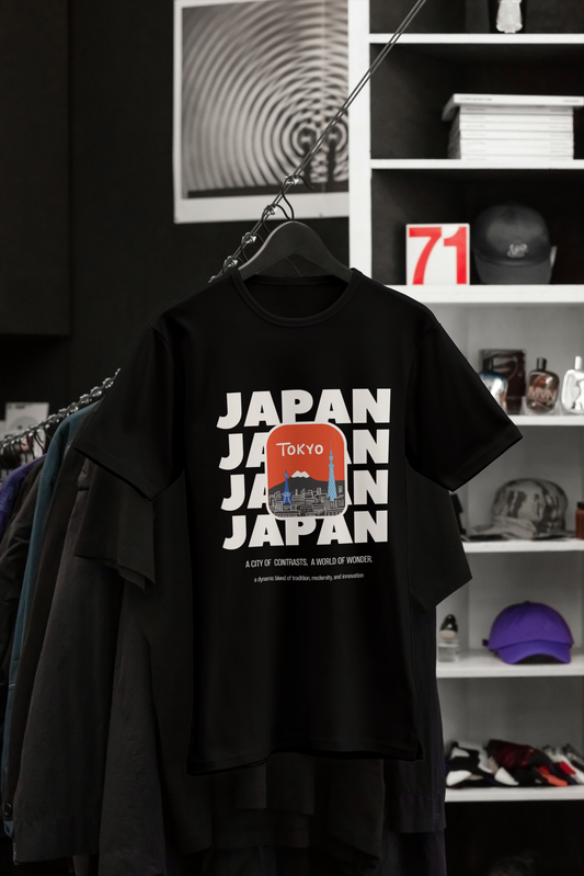 "Tokyo Skyline" Oversized Unisex Graphic Tee – Japan Edition