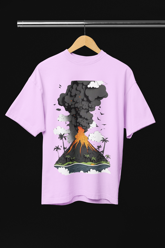 "Lava Dreams" Mauve Oversized French Terry Unisex Tee – ASTER Limited Edit