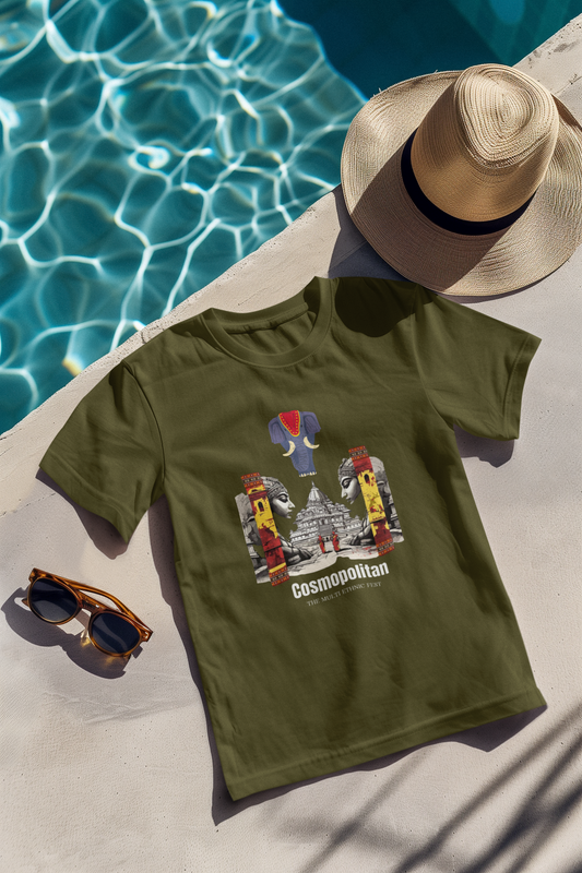 Cosmopolitan Heritage Regular Fit Tee – Olive Green | ASTER STORE