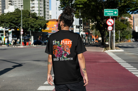 Roar in Bloom - Tiger & Flowers Oversized Tee
