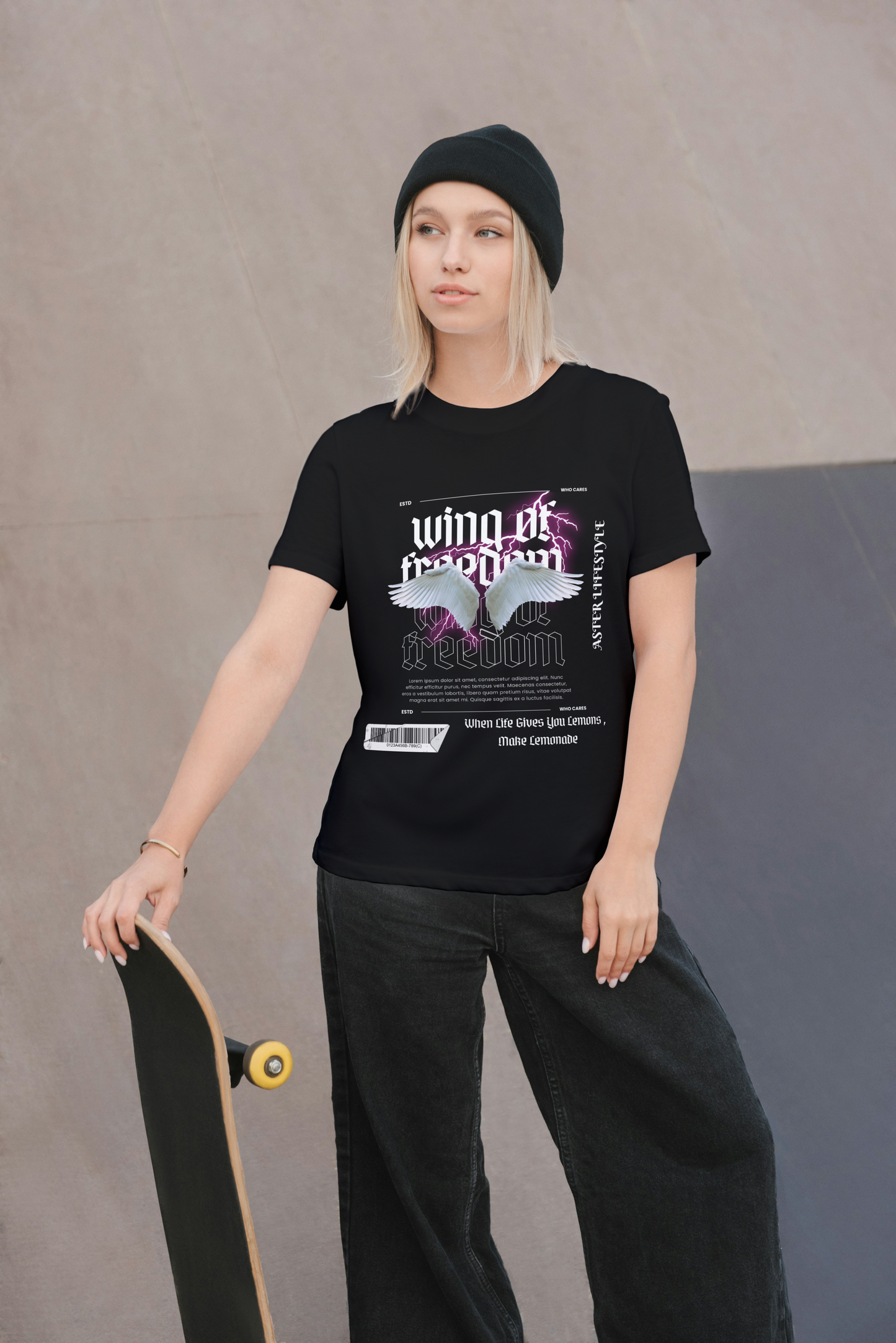 "Wing of Freedom Graphic Loose-Fit T-Shirt – ASTER STORE Exclusive"