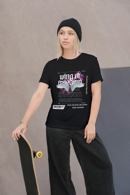 "Wing of Freedom Graphic Loose-Fit T-Shirt – ASTER STORE Exclusive"