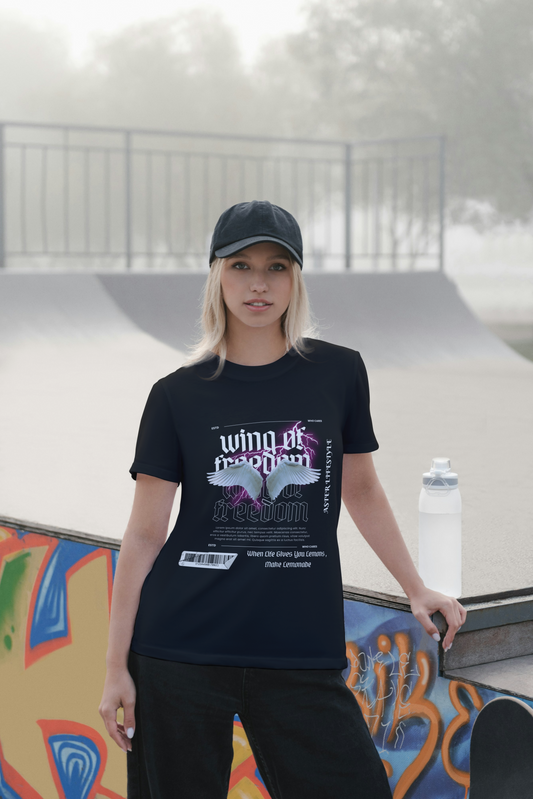 "Wing of Freedom Graphic Loose-Fit T-Shirt – ASTER STORE Exclusive"